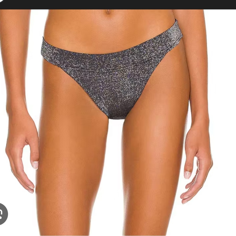 Pink Sparkling Black Bikini Bottom